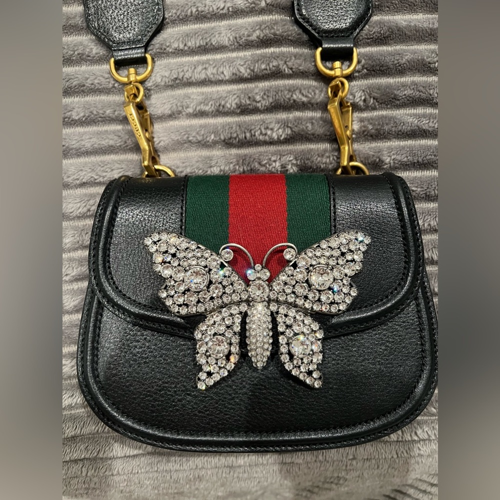 Gucci Crystal Butterfly Shoulder Bag